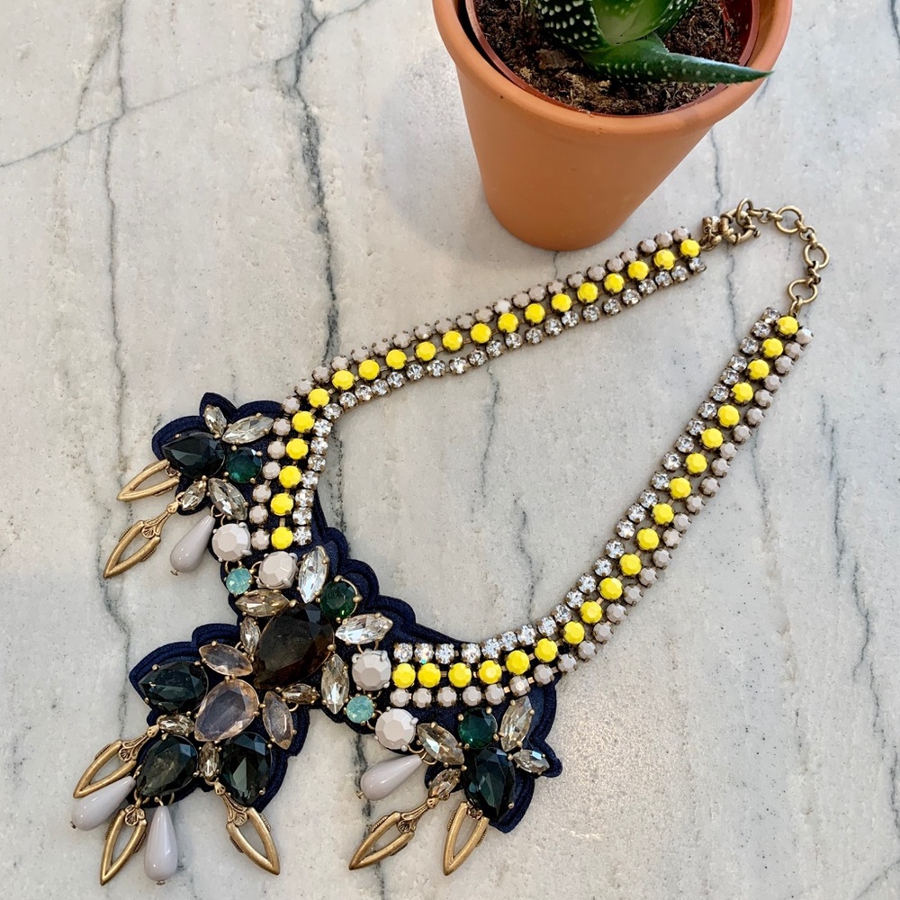 J.Crew Beaded And Crystal Statement Necklace - image 1